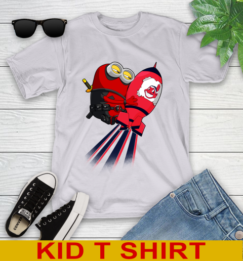 MLB Baseball Cleveland Indians Deadpool Minion Marvel Shirt Youth T-Shirt 4