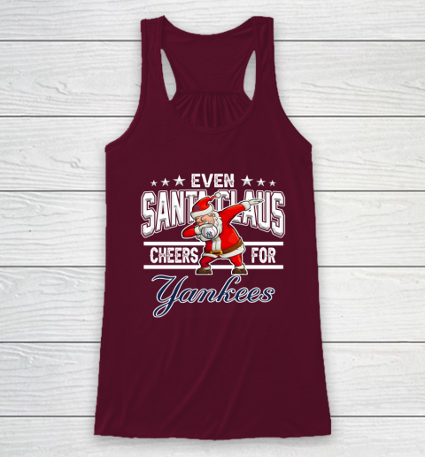 New York Yankees Even Santa Claus Cheers For Christmas MLB Racerback Tank 2
