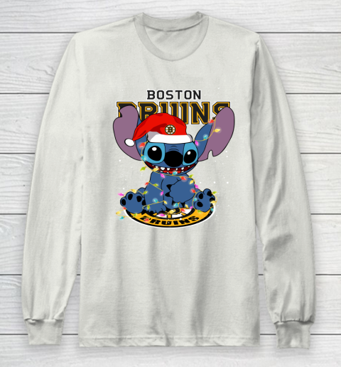Boston Bruins NHL Hockey noel stitch Christmas Long Sleeve T-Shirt 9