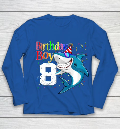 Kids 8th Birthday Boy Shark Shirts 8 Jaw Some Four Tees Boys 8 Years Old Youth Long Sleeve 7