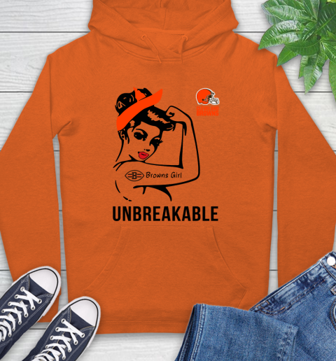 NFL Cleveland Browns Girl Unbreakable Football Sports Hoodie 3