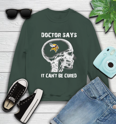 NFL Minnesota Vikings Football Skull It Can't Be Cured Shirt Sweatshirt 12