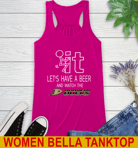 Anaheim Ducks Hockey NHL Let's Have A Beer And Watch Your Team Sports Racerback Tank - Image 7