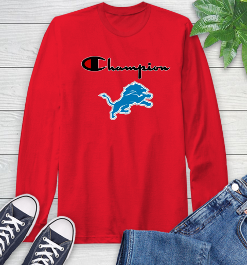 NFL Football Detroit Lions Champion Shirt Long Sleeve T-Shirt 9