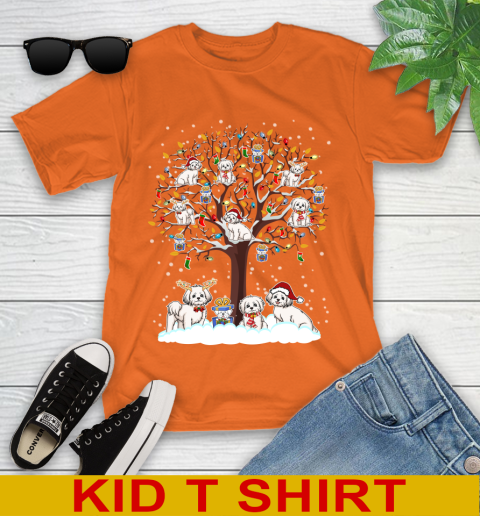 Maltese dog pet lover light christmas tree shirt 104
