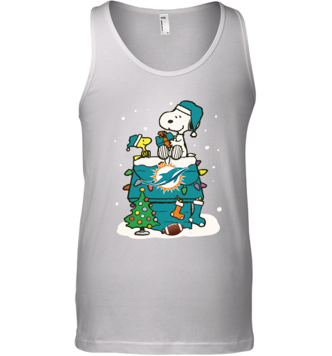 A Happy Christmas With Miami Dolphins Snoopy Shirts Tank Top