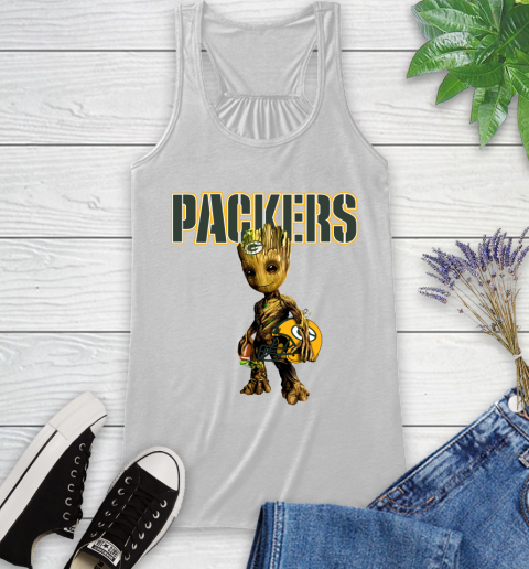 Green Bay Packers NFL Football Groot Marvel Guardians Of The Galaxy Racerback Tank