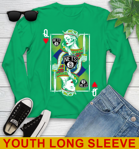 NBA Basketball Brooklyn Nets The Queen Of Hearts Card Shirt Youth Long Sleeve 7