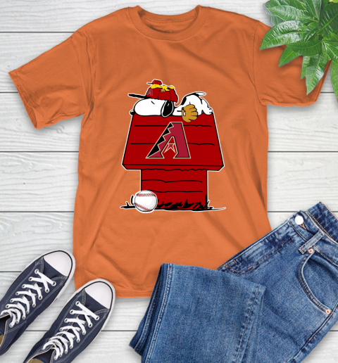 MLB Arizona Diamondbacks Snoopy Woodstock The Peanuts Movie Baseball T Shirt T-Shirt 5