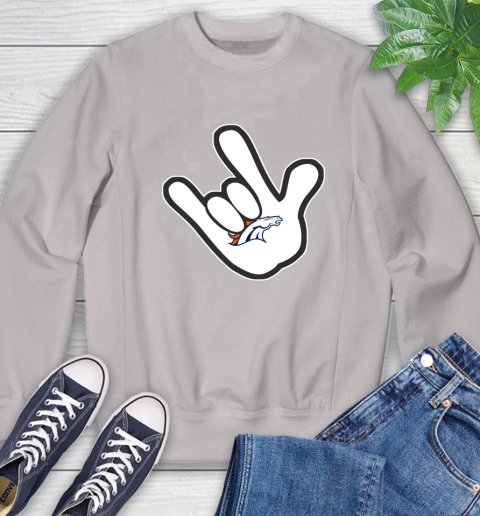 Denver Broncos NFL Football Mickey Rock Hand Disney Sweatshirt 12