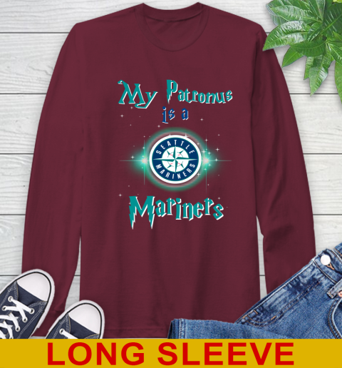 MLB Baseball Harry Potter My Patronus Is A Seattle Mariners Long Sleeve T-Shirt 7