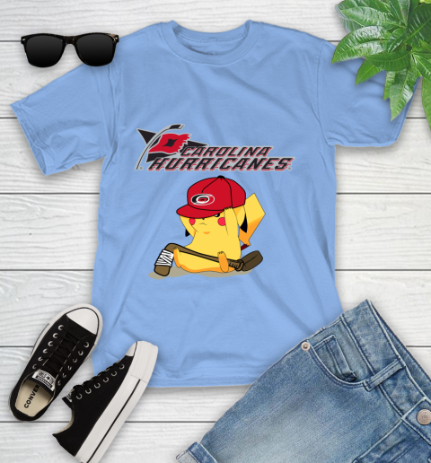 NHL Pikachu Hockey Sports Carolina Hurricanes Youth T-Shirt 11