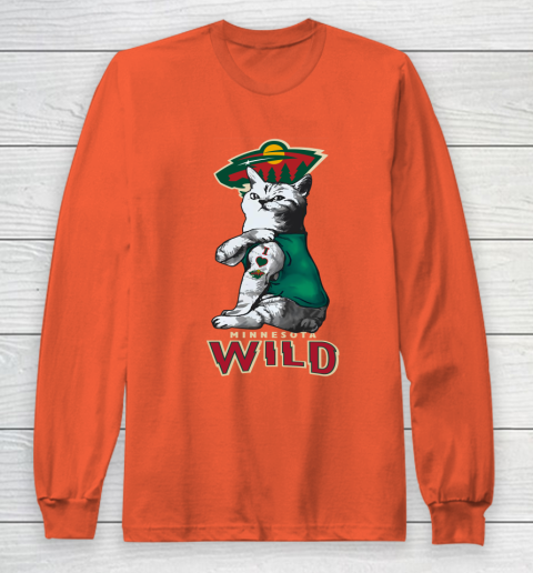 NHL My Cat Loves Minnesota Wild Hockey Long Sleeve T-Shirt 3