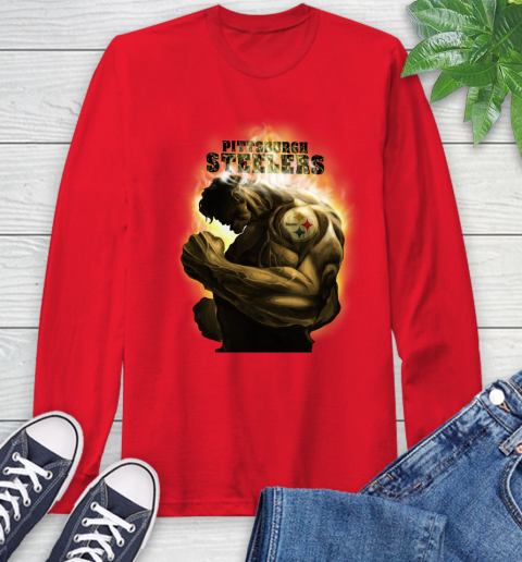 Pittsburgh Steelers NFL Football Hulk Marvel Avengers Sports Long Sleeve T-Shirt 11