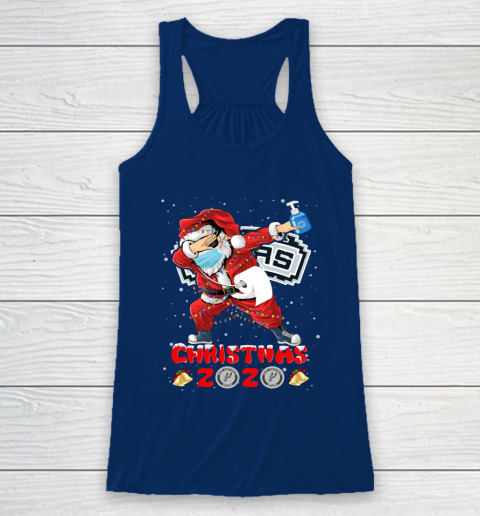 San Antonio Spurs Funny Santa Claus Dabbing Christmas 2020 NBA Racerback Tank 6