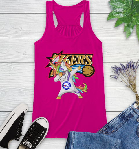 Philadelphia 76ers NBA Basketball Funny Unicorn Dabbing Sports Racerback Tank 9 Philadelphia 76ers NBA Basketball Funny Unicorn Dabbing Sports Racerback Tank - Image 9