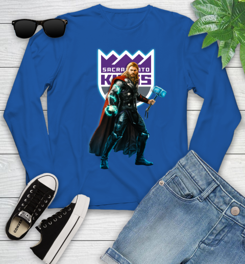 NBA Thor Avengers Endgame Basketball Sacramento Kings Youth Long Sleeve 9