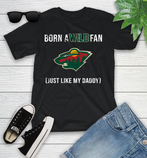 NHL Minnesota Wild Hockey Loyal Fan Just Like My Daddy Shirt Youth T-Shirt