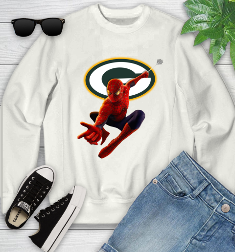 NFL Spider Man Avengers Endgame Football Green Bay Packers Youth Sweatshirt