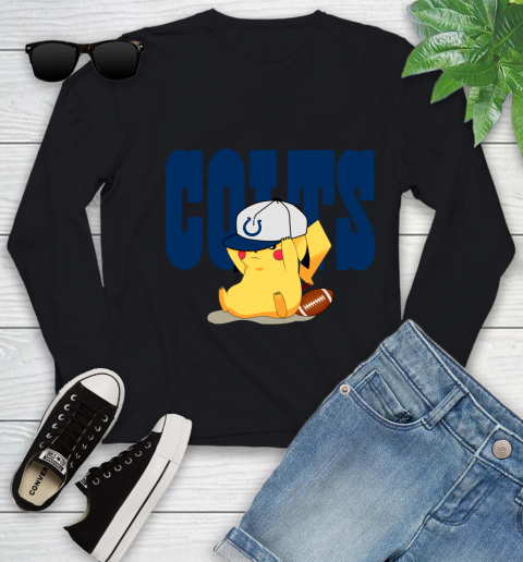 NFL Pikachu Football Sports Indianapolis Colts Youth Long Sleeve 2