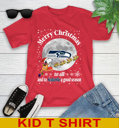 Seattle Seahawks Merry Christmas To All And To Seahawks A Good Season NFL Football Sports Youth T-Shirt 11