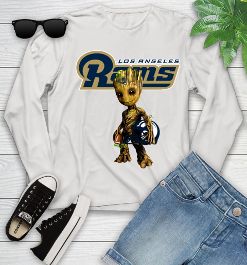 Los Angeles Rams NFL Football Groot Marvel Guardians Of The Galaxy Youth Long Sleeve