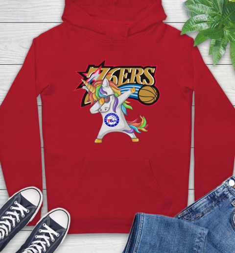 Philadelphia 76ers NBA Basketball Funny Unicorn Dabbing Sports Hoodie 10
