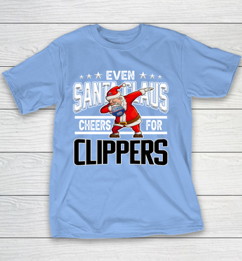 LA Clippers Even Santa Claus Cheers For Christmas NBA Youth T-Shirt 8