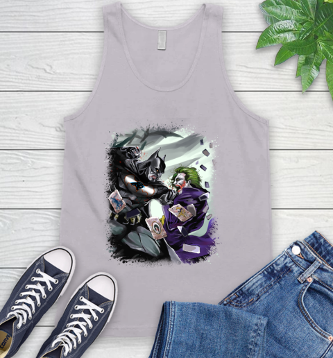 Carolina Panthers NFL Football Batman Fighting Joker DC Comics Tank Top 4