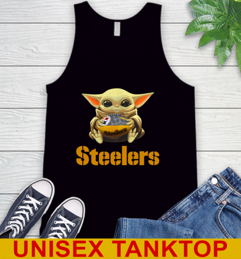 NFL Football Pittsburgh Steelers Baby Yoda Star Wars Shirt Tank Top - Image 3