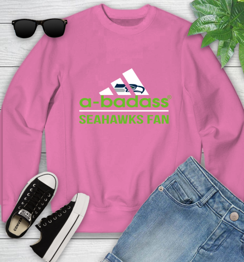 NFL A Badass Seattle Seahawks Fan Adidas Football Sports Youth Sweatshirt 6