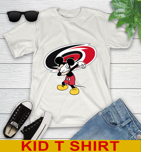Carolina Hurricanes NHL Hockey Dabbing Mickey Disney Sports Youth T-Shirt