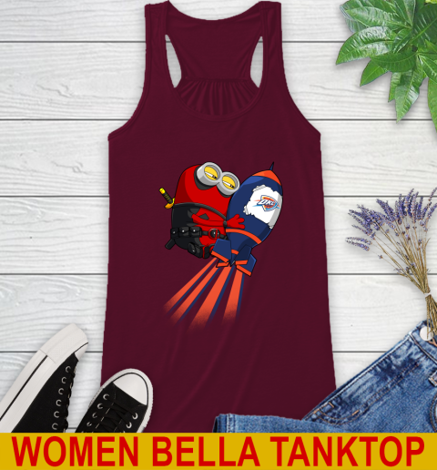 NBA Basketball Oklahoma City Thunder Deadpool Minion Marvel Shirt Racerback Tank 2