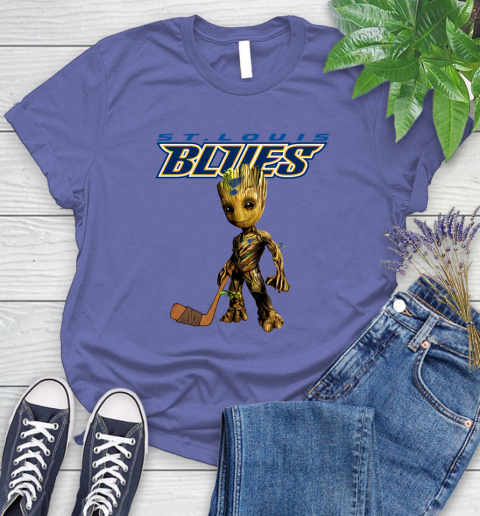 St.Louis Blues NHL Hockey Groot Marvel Guardians Of The Galaxy Women's T-Shirt 11