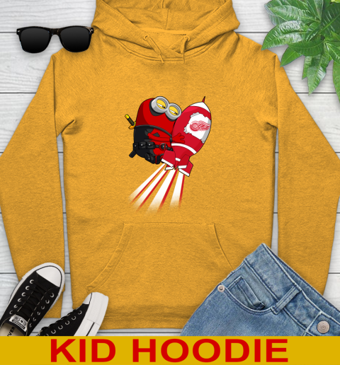 NHL Hockey Detroit Red Wings Deadpool Minion Marvel Shirt Youth Hoodie 2