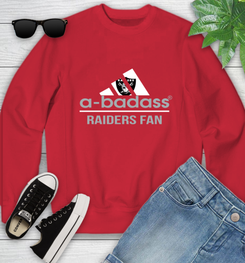 Oakland Raiders NFL Football A Badass Adidas Adoring Fan Sports Youth Sweatshirt 8