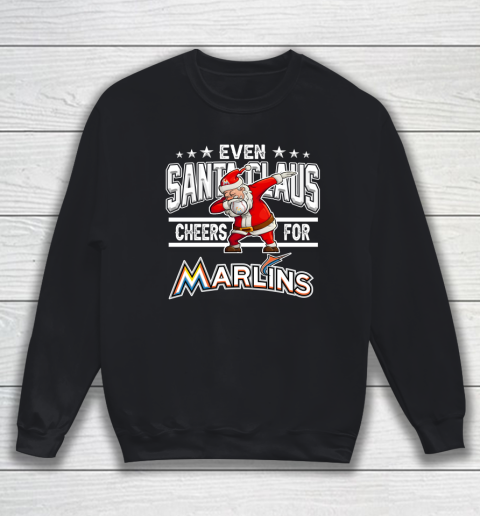 Miami Marlins Even Santa Claus Cheers For Christmas MLB Sweatshirt