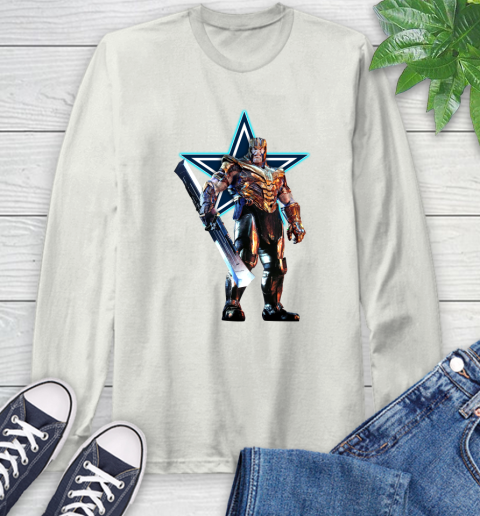 NFL Thanos Gauntlet Avengers Endgame Football Dallas Cowboys Long Sleeve T-Shirt 12