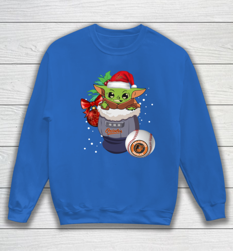 Baltimore Orioles Christmas Baby Yoda Star Wars Funny Happy MLB Sweatshirt 7