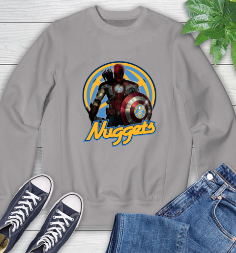 Denver Nuggets NBA Basketball Captain America Thor Spider Man Hawkeye Avengers Sweatshirt 5