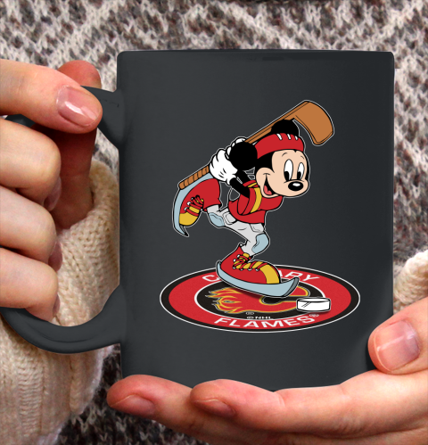 NHL Hockey Calgary Flames Cheerful Mickey Disney Shirt Ceramic Mug 11oz