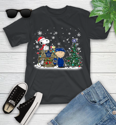NHL Toronto Maple Leafs Snoopy Charlie Brown Woodstock Christmas Stanley Cup Hockey Youth T-Shirt