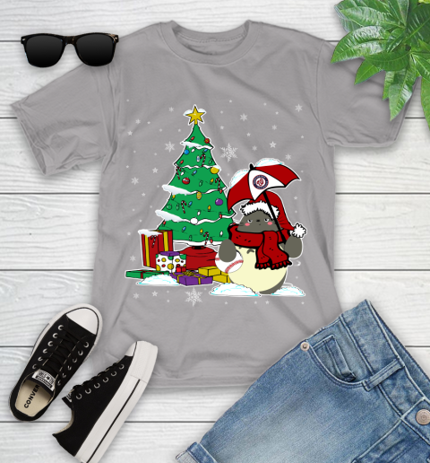Washington Nationals MLB Baseball Cute Tonari No Totoro Christmas Sports Youth T-Shirt 4