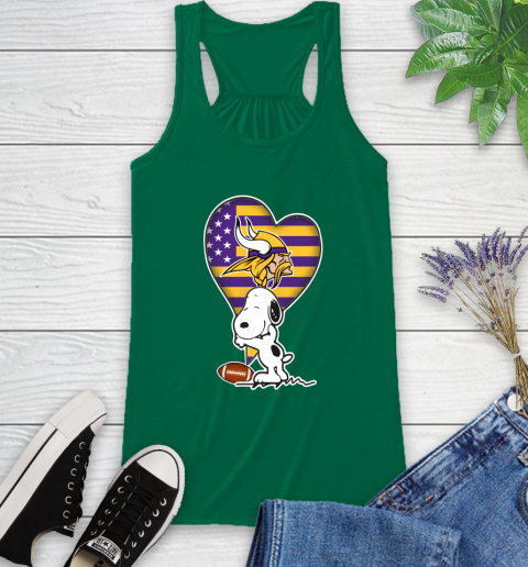 Minnesota Vikings NFL Football The Peanuts Movie Adorable Snoopy Racerback Tank 7