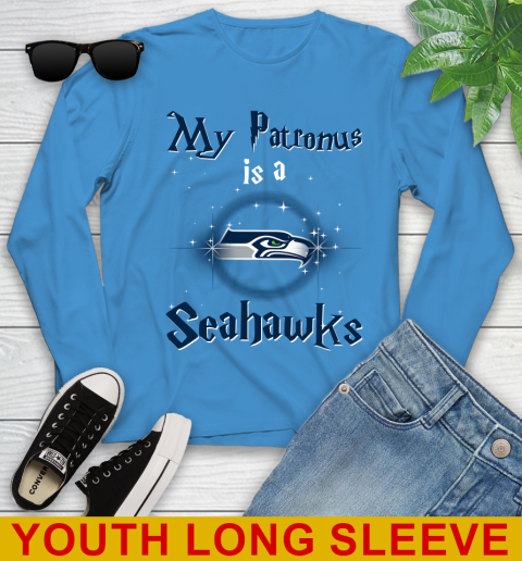 NFL Football Harry Potter My Patronus Is A Seattle Seahawks Youth Long Sleeve 8