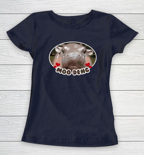 Moo Deng Bouncy Pig in Thai Picture The Cute Baby Hippo Women's T-Shirt 2