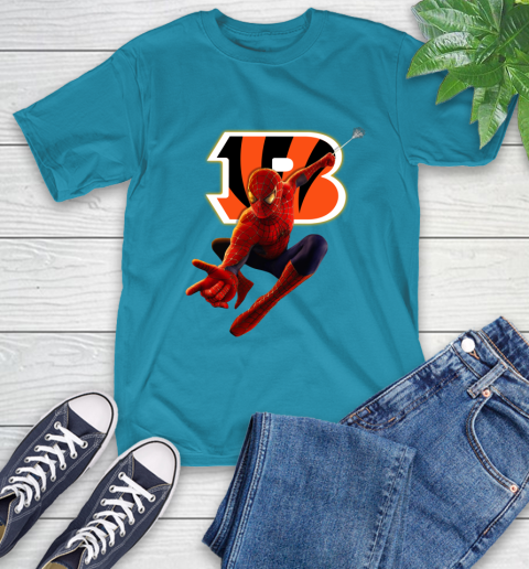 NFL Spider Man Avengers Endgame Football Cincinnati Bengals T-Shirt 8