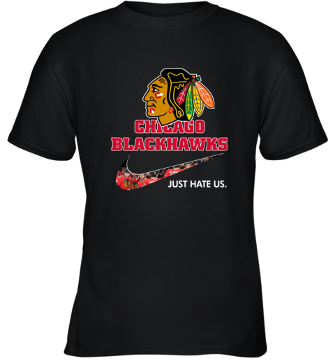 NHL Team Chicago Blackhawks x Nike Just Hate Us Hockey Youth T-Shirt