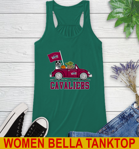 NBA Basketball Cleveland Cavaliers Darth Vader Baby Yoda Driving Star Wars Shirt Racerback Tank 7