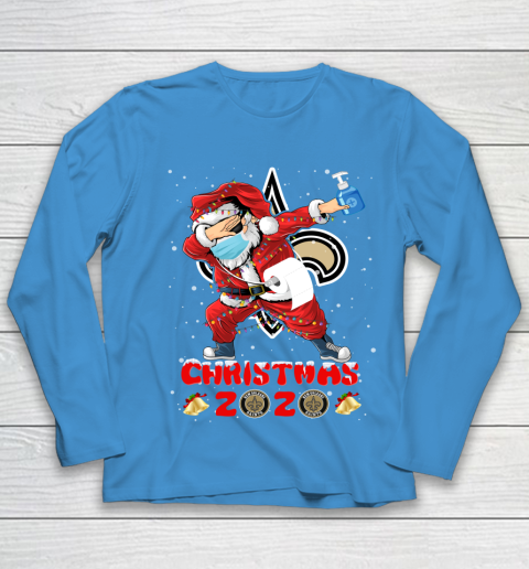 New Orleans Saints Funny Santa Claus Dabbing Christmas 2020 NFL Youth Long Sleeve 5